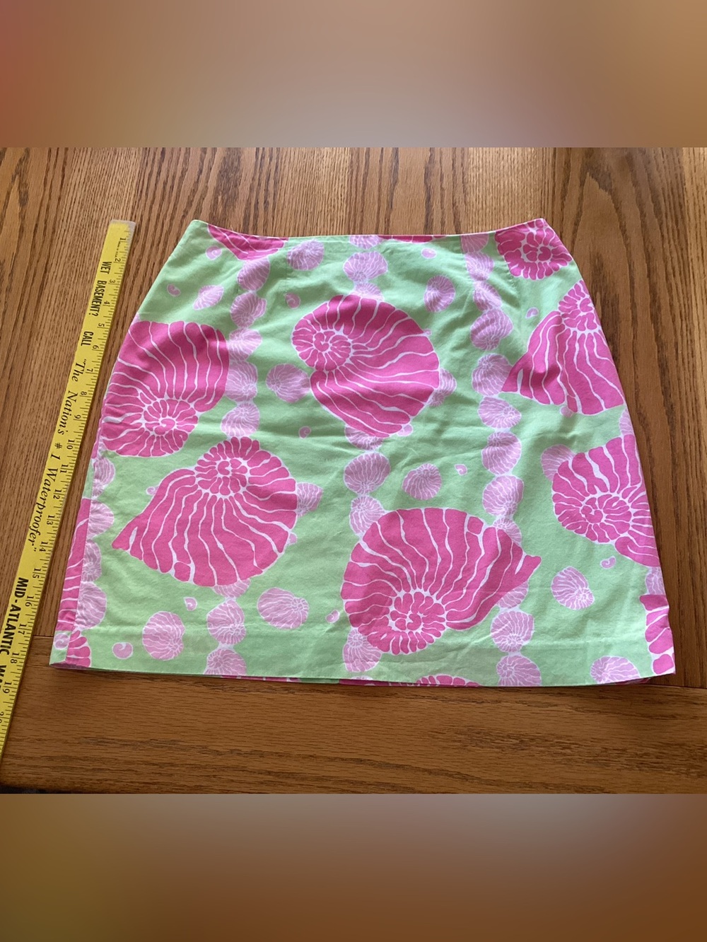 Lilly Pulitzer Green and Pink Nautical Shell Print Mini Skirt